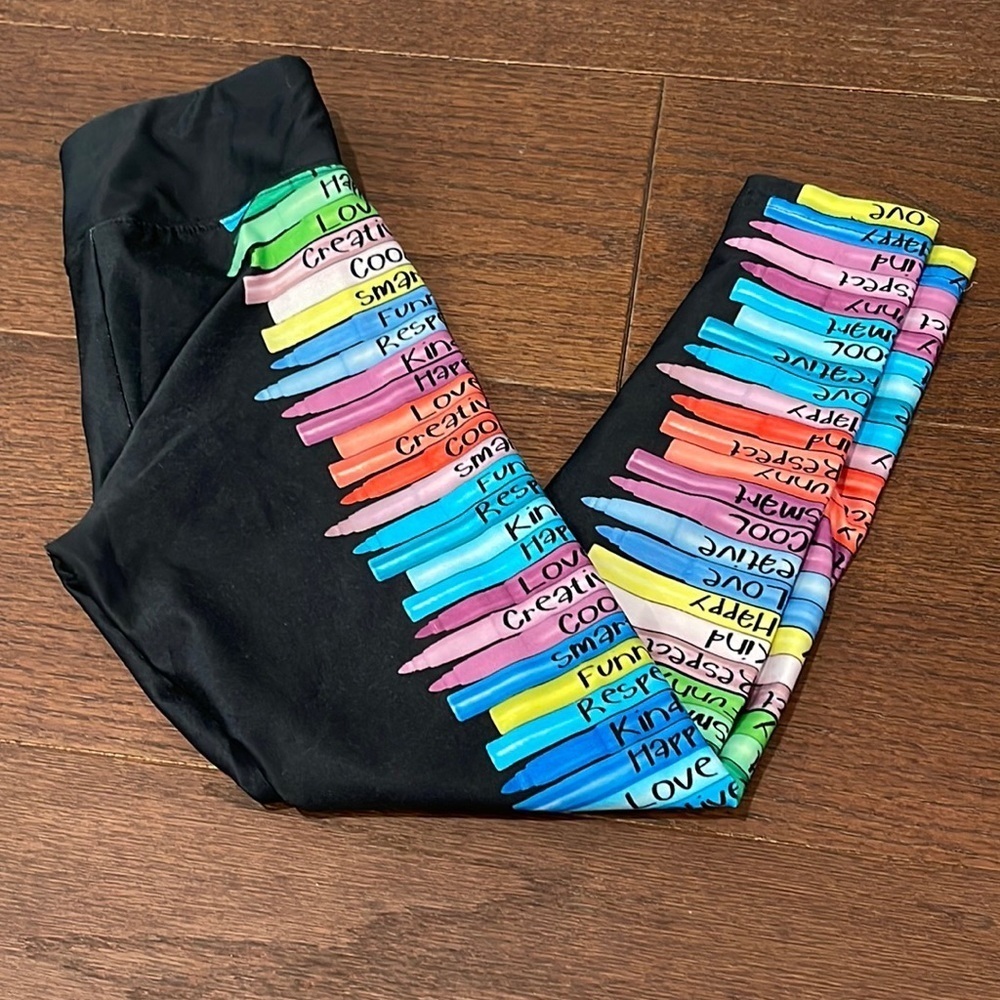 Justice Girls Black Leggings Size 7